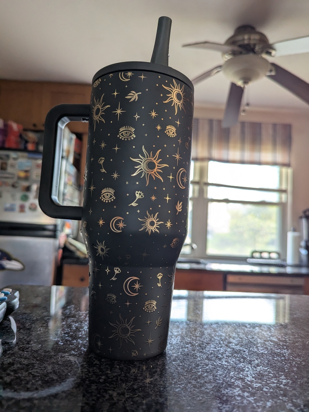 Hydrojug Halloween Collection Insulated Tumbler with Gold Celestial Design